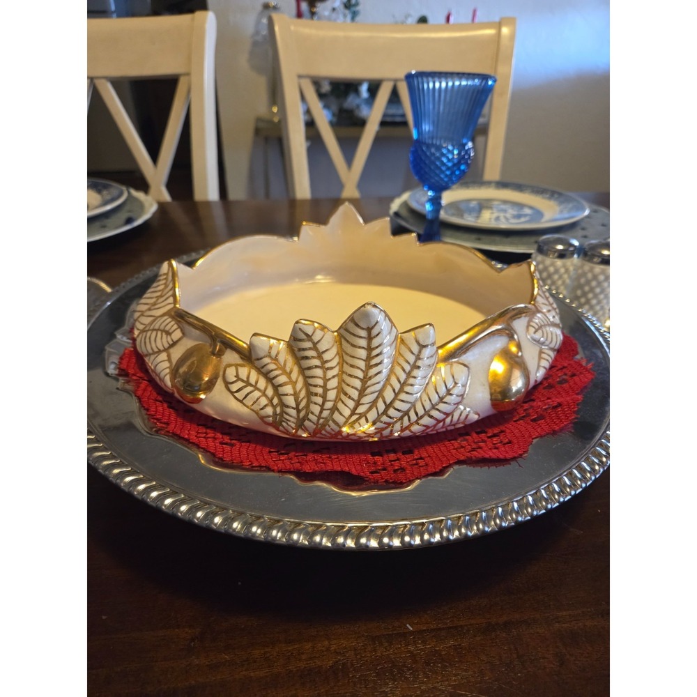 vintage ceramic console bowl or centerpiece dish hollywood regency era